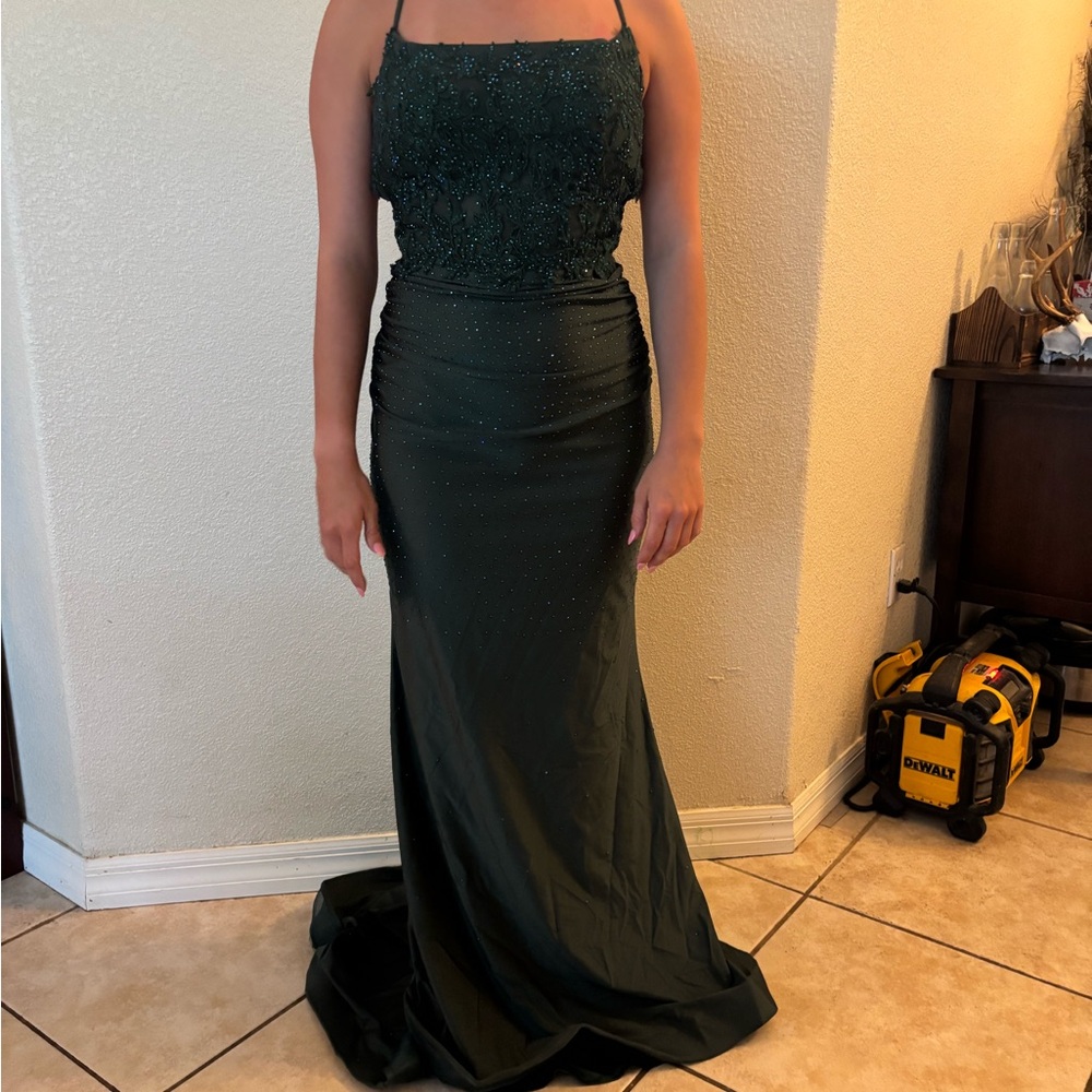 Elegant Dark Green Gown